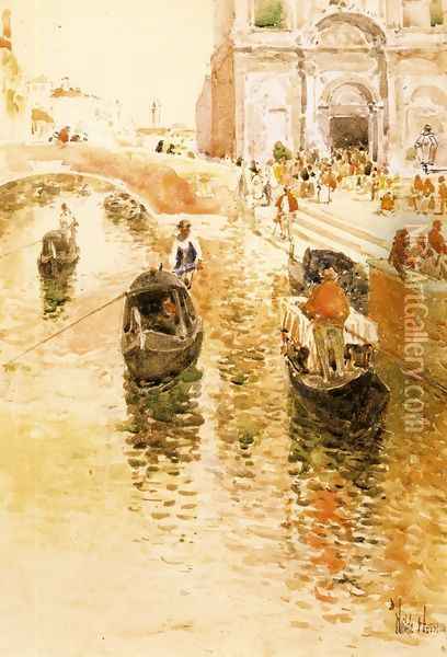Gondoliers Oil Painting - Frederick Childe Hassam