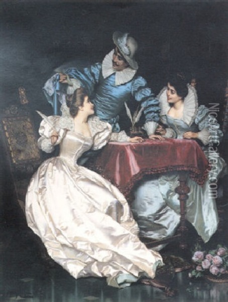 The Courtship Oil Painting - Pio Ricci