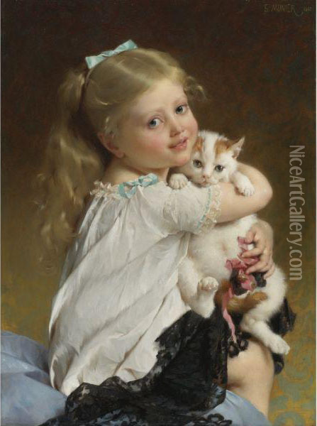Her Best Friend Oil Painting - Emile Munier