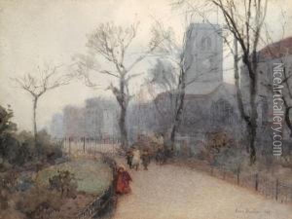 Old Chelsea Church Oil Painting - Rose Barton