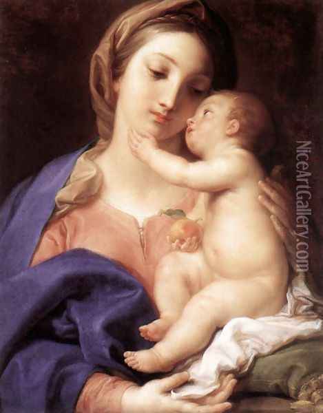 Madonna and Child Oil Painting - Pompeo Gerolamo Batoni