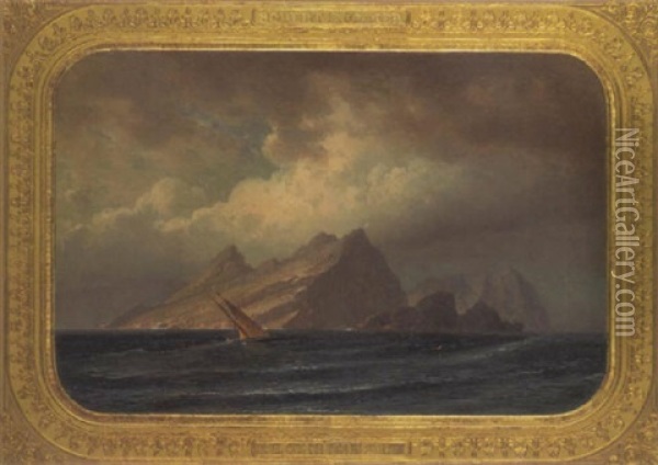 Insel Cies Bei Vigo In Spanien Oil Painting - Carl Robert Kummer