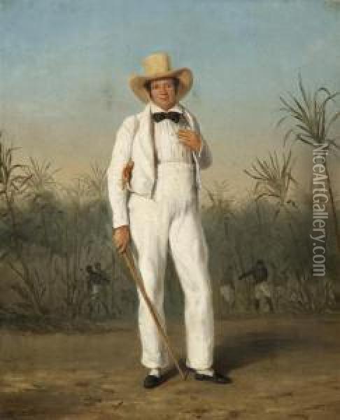 Portrait De Monsieur De Lagrange, Planteur En Martinique Oil Painting - Jules Vernet