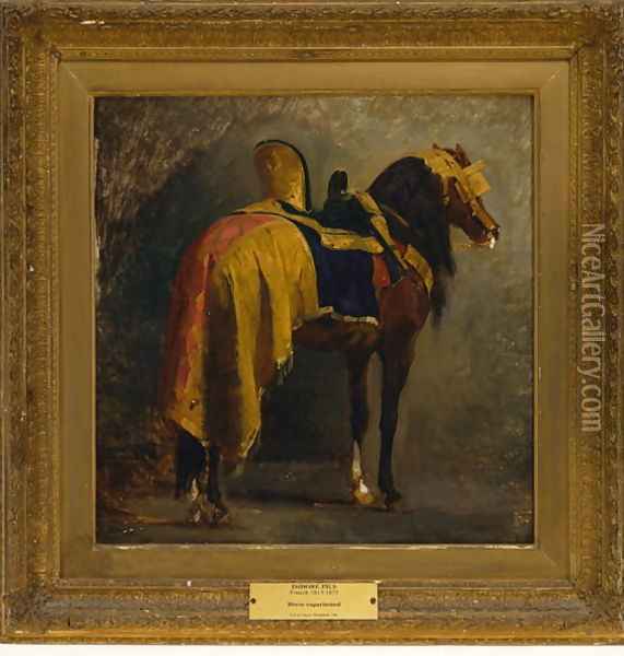 Horse Caparisoned, c.1860 Oil Painting - Isidore Alexandre Augustin Pils