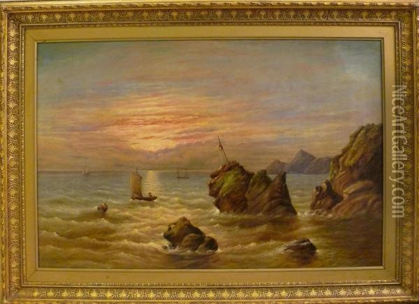 Coast Scene In The Orkney Isles Oil Painting - Barrett