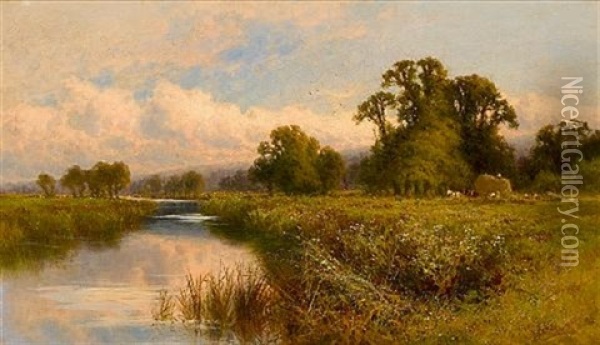 Near Great Marlow-on-thames Oil Painting - Henry H. Parker