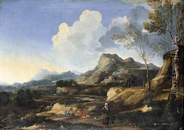 Italianate Landscape Oil Painting - Gaspard Dughet