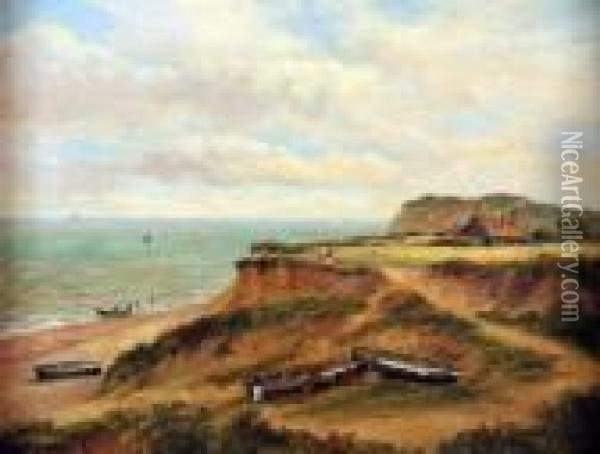 A View Of Dunwich Oil Painting - John Moore Of Ipswich