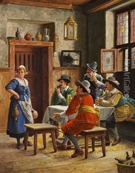 Scene Fra En Kro Oil Painting - Wilhelm Giessel