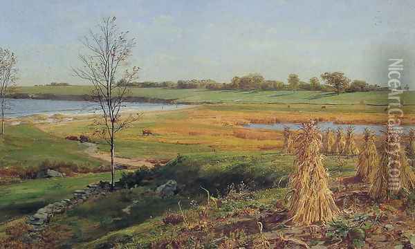 Connecticut Shoreline In Autumn Oil Painting - John Frederick Kensett