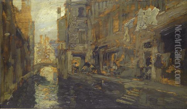 Canale A Venezia Oil Painting - Guglielmo Ciardi