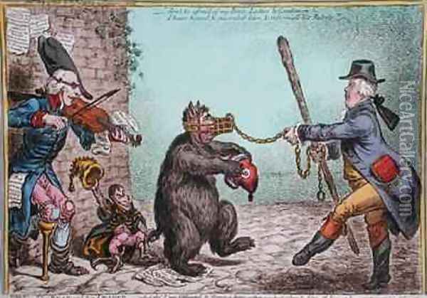 The Bear and his Leader Oil Painting - James Gillray