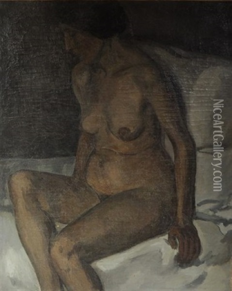 Femme Nue A Sainte-avoye Oil Painting - Gaston Thiesson