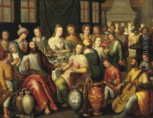 The Marriage At Cana Oil Painting - Hieronymus II Francken