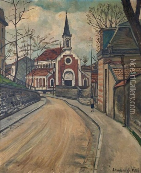 Eglise Saint-charles A Asnieres Oil Painting - Nathan Grunsweigh