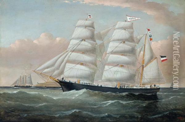 The Ship Maria At Sea Oil Painting - William Howard Yorke