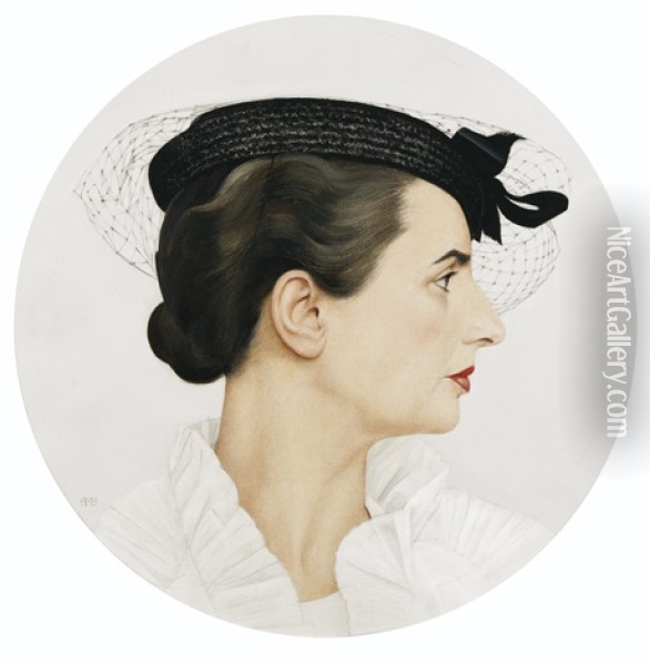 Delfina De Profil Oil Painting - Bernard Boutet De Monvel