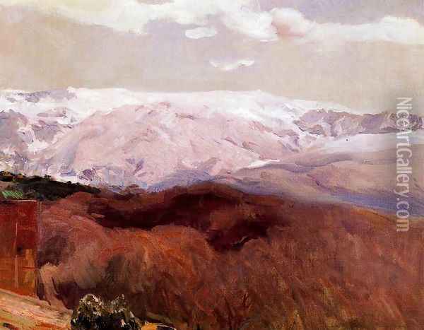 Sierra Nevada in winter Oil Painting - Joaquin Sorolla Y Bastida