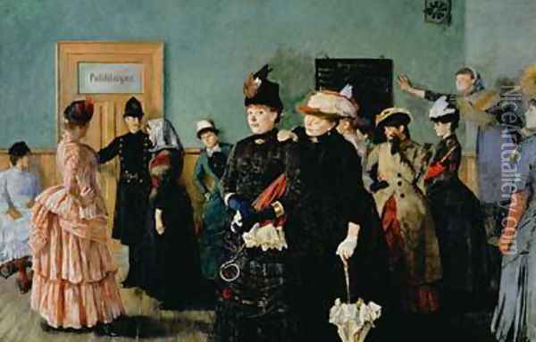 Albertine at the Police Doctors waiting room Oil Painting - Christian Krohg