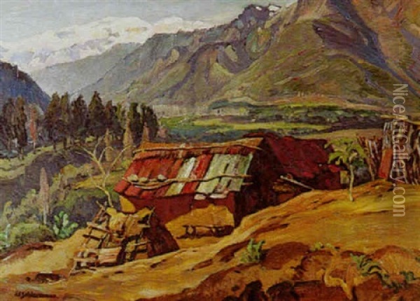 Schaferhutten In Den Anden Oil Painting - Eduard Schloemann
