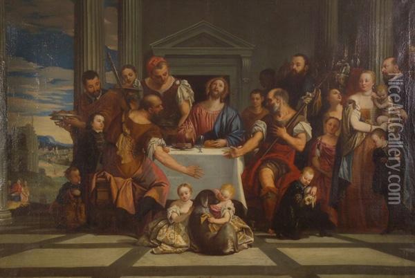 La Cena Di Emmaus Oil Painting - Domenico Zampieri (Domenichino)