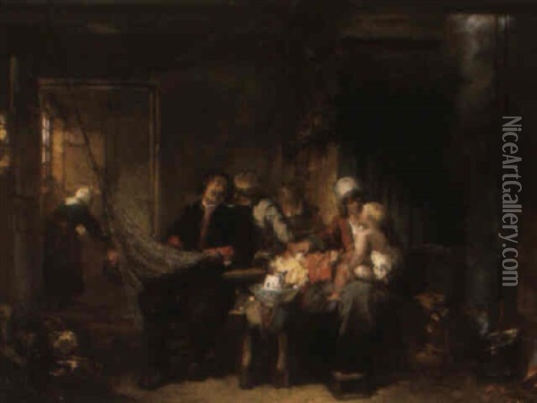 An Interior Scene Oil Painting - Herman Frederik Carel ten Kate