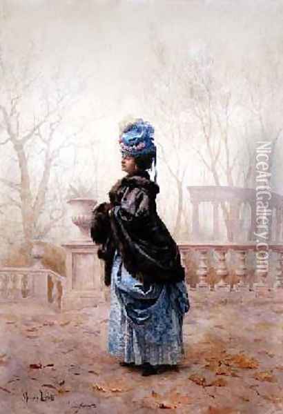 An Elegant Lady Oil Painting - Maurice Leloir