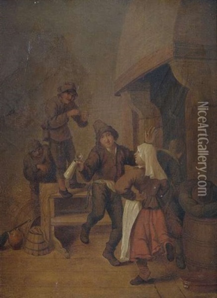 Bauern Vergnugen Sich Im Wirtshaus Oil Painting - Pieter Harmensz. Verelst
