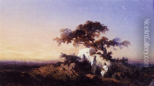 Scene Orientale Oil Painting - Ferdinand Wachsmuth