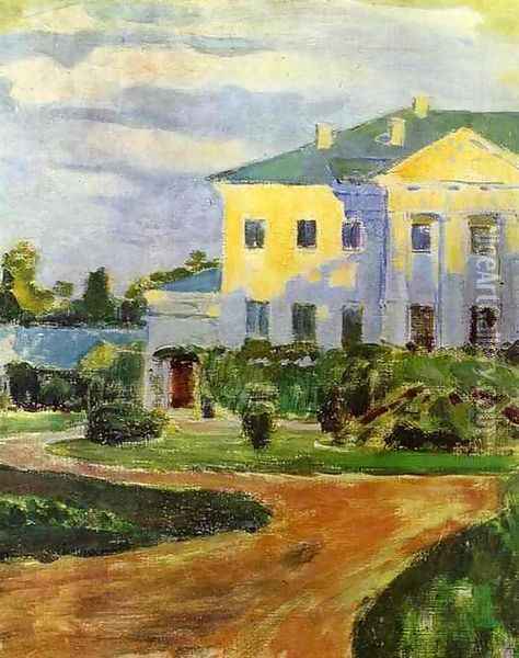 Manor House at Zubrilovka. 1903 Oil Painting - Viktor Elpidiforovich Borisov-Musatov