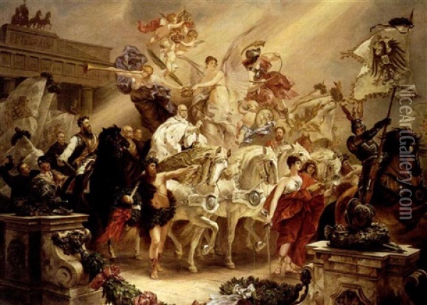 Triumph, A Celebration Of Victory In The Franco-prussian War Oil Painting - Carl Gustav Hermann Kluge