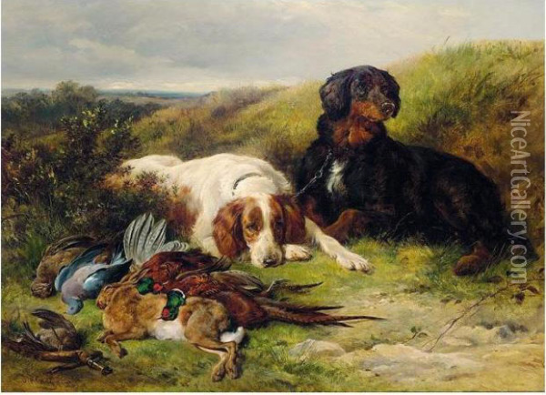 On The Moors Oil Painting - James Jnr Hardy
