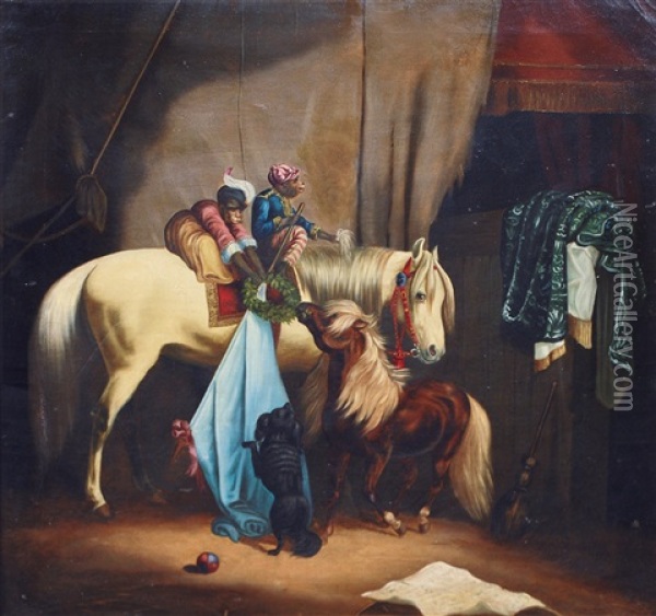 In The Circus Oil Painting - Alexander Johann Dallinger Von Dalling