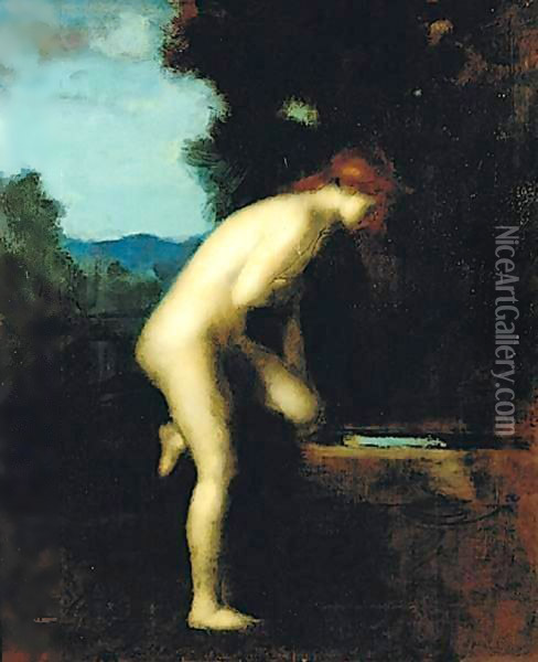 La Fontaine 2 Oil Painting - Jean-Jacques Henner