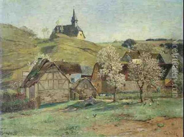 Blick Auf Virneburg In Der Eifel Oil Painting - Fritz Von Wille