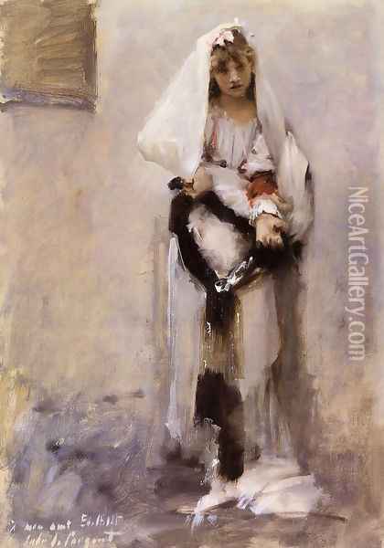 A Parisian Beggar Girl Oil Painting - John Singer Sargent