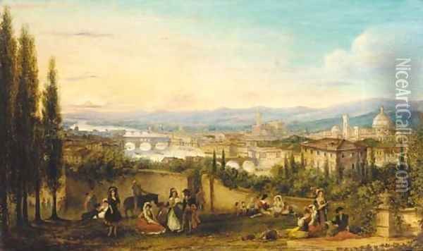 Florence from the Piazzale Michelangelo Oil Painting - Richard Bankes Harraden