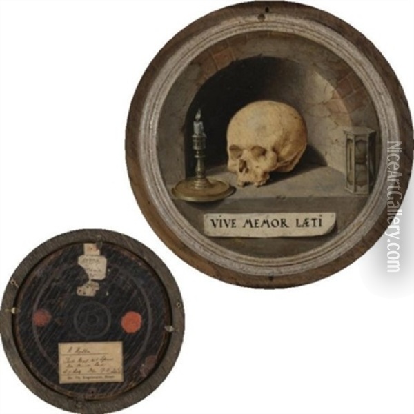 Vanitas Still Life With A Skull Oil Painting - Bartholomaeus Bruyn the Elder