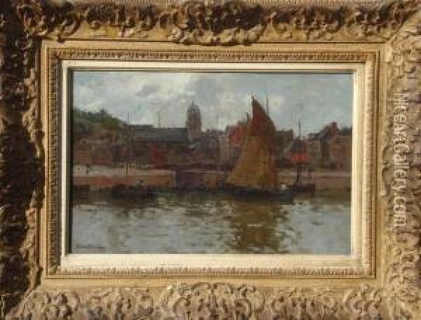 Honfleur. Oil Painting - T.H. Williams