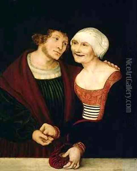 The Infatuated Old Woman Oil Painting - Lucas The Elder Cranach