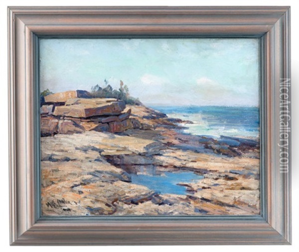 New England Coastal Scene Oil Painting - Will Vawter