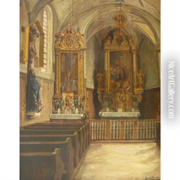 Innenansicht Des Biedersteiner Kircherls In Munchen Oil Painting - Josefa Pernstich