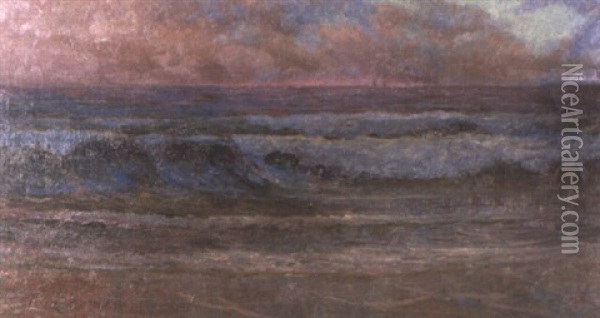 Seascape At Dusk Oil Painting - Thomas (Tom) Humphrey