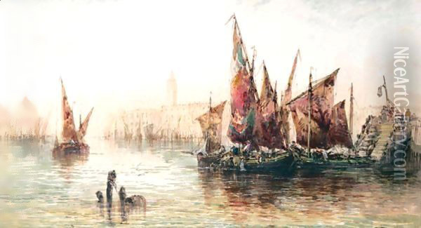 The Venetian Lagoon Oil Painting - Thomas Mortimer