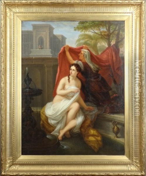 Femme Sortant Du Bain Oil Painting - Charles Picque
