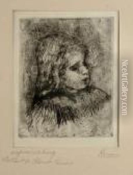 Claude Renoir, De Trois-quarts A Droite Oil Painting - Pierre Auguste Renoir