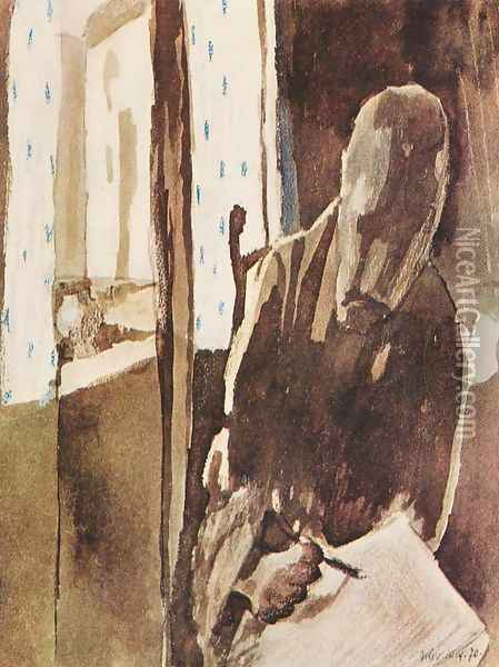 Der Zeichner am Fenster Oil Painting - Paul Klee