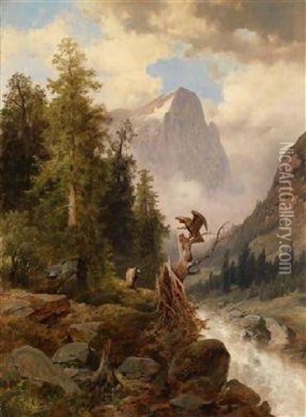In Den Dolomiten Oil Painting - Josef Thoma