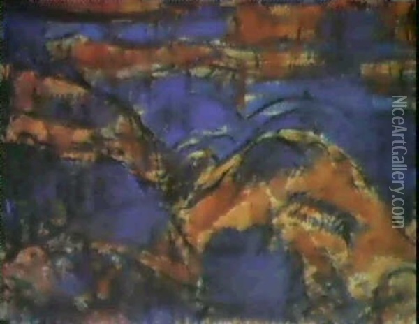 Blaue Berge Oil Painting - Christian Rohlfs