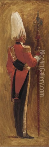 Portrait Of An Officer Of Her Majesty's Body Guard Of The Honourable Corps Of Gentlemen-at-arms, Full-length, In Dress Uniform Oil Painting - John Charlton